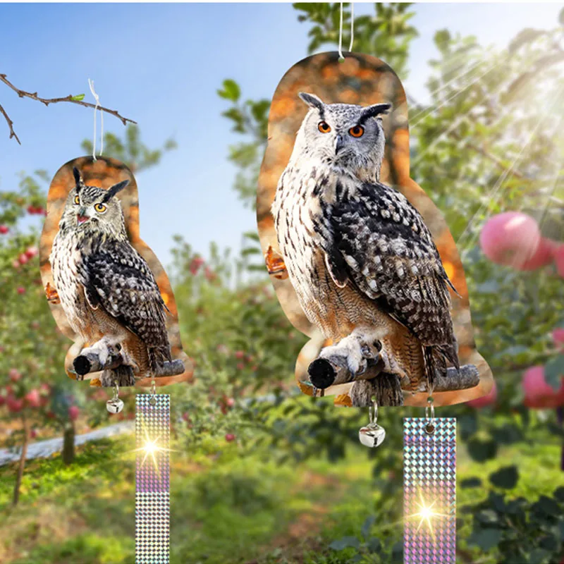 3D Owl Bird Repeller Anti Pigeons Flashing Reflective Bird Repellent 80M/100M Waterproof Away Pigeons Scare Ribbon