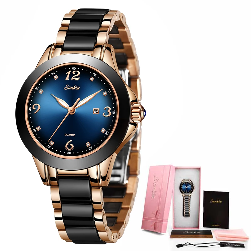 LIGE Brand Women Watches Fashion Waterproof Watch Woman Ceramic Bracelet Set Wristwatch Ladies Watch Girl Clock Relogio Feminino