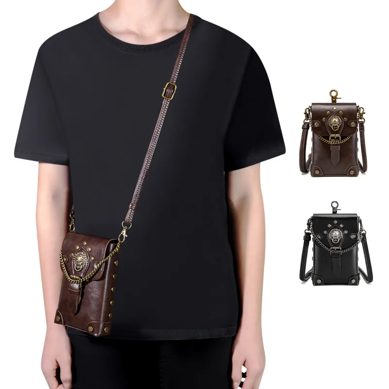 المرأة الجديدة حقيبة كتف جلدية فاسق ريترو امرأة حقيبة كروسبودي عادية أنثى حقيبة الهاتف المحمول للنساء #6