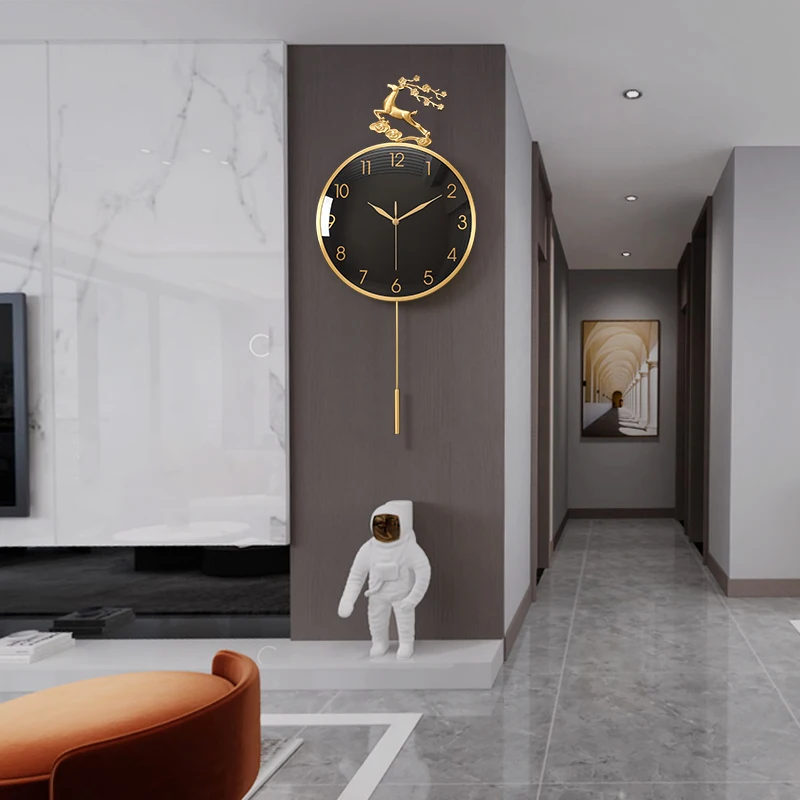 Antique Vintage Wall Clocks Sticker Needle Minimalist Kitchen Wall Clock Pendulum Hands Reloj De Pared Para Sala Live Room Decor