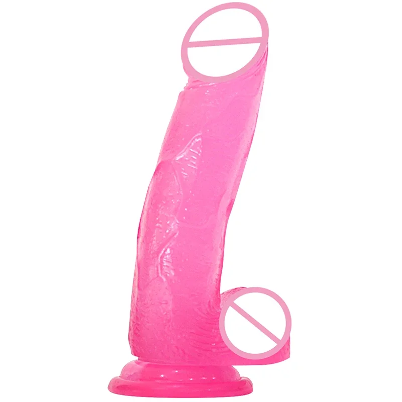 15.5/18.5/20/22 cm Crystal Realistic Dildos for Women Masturbation Vibrators Sucker Dildo Pussy Anal Lesbian Adult Sex Toys