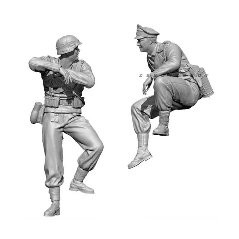 

1/35 European Soldiers 2 Person Team Resin Model Figure Gk Micro Miniature 3d Printed White Model Toy Unassembled And Unpainted