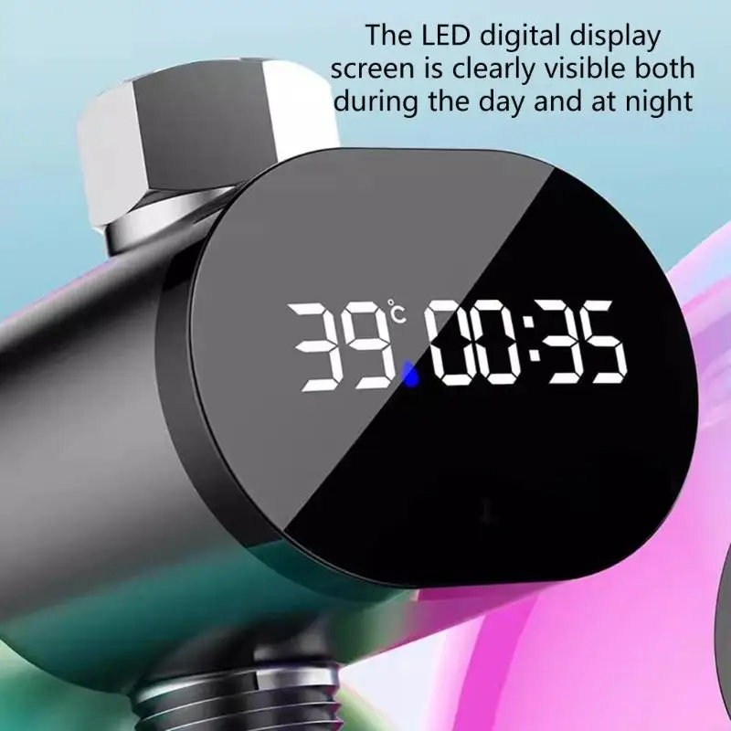 

Большой светодиодный цифровой термометр-таймер для смесителя с четкой индикацией температуры воды, времени и функцией контроля родителями