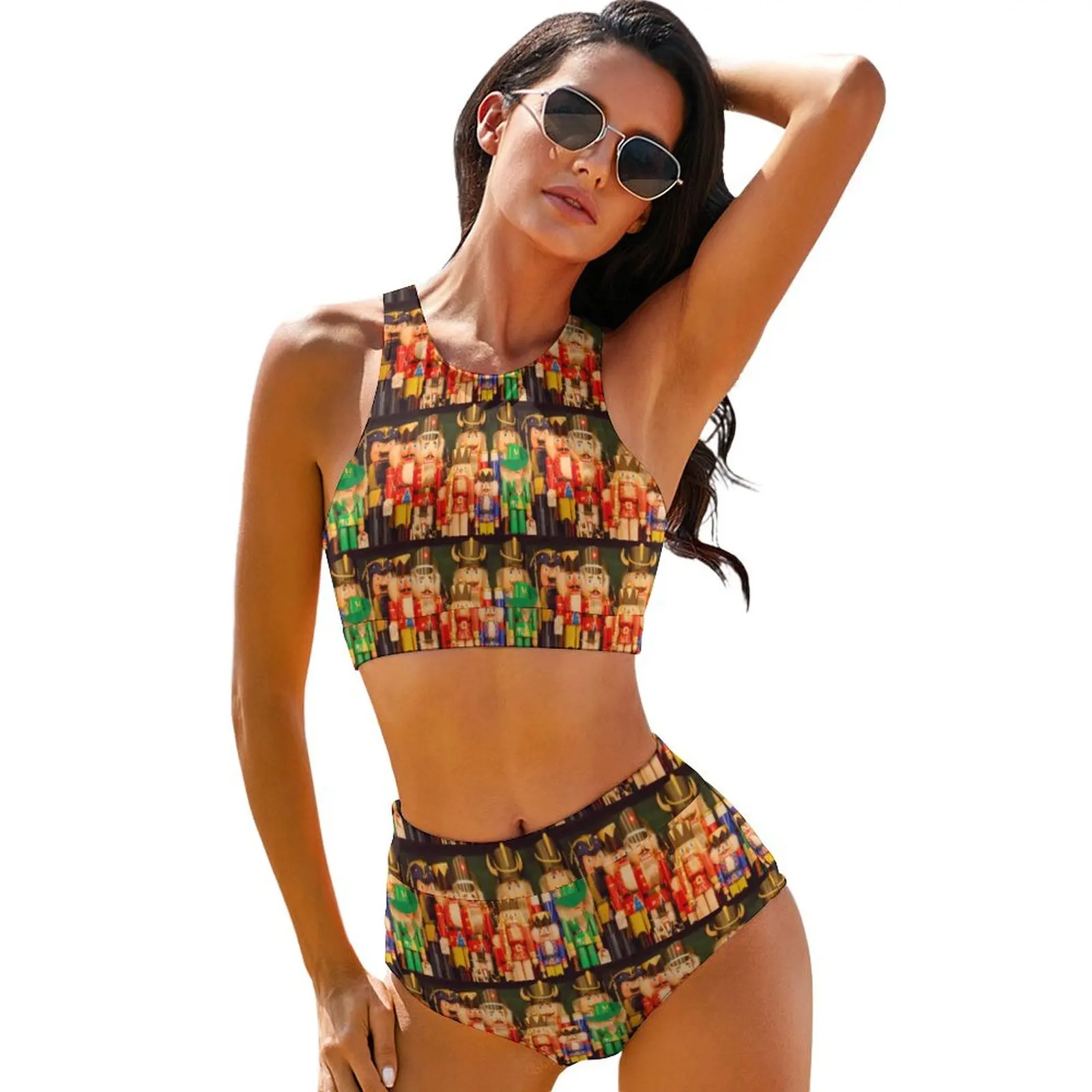 

Army of Nutcracker Bikini Swimsuit Christmas Print Swimwear Women Sexy Kawaii Bikini Set Design Swimsuits Birthday Gift