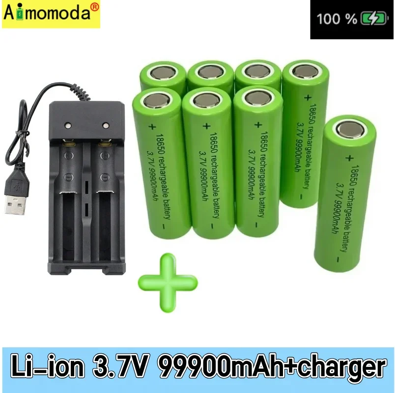 

Bestselling100% original 18650 battery high-capacity 99900Mah 3.7V +charger,lithium-ion rechargeable battery for toy flashlights