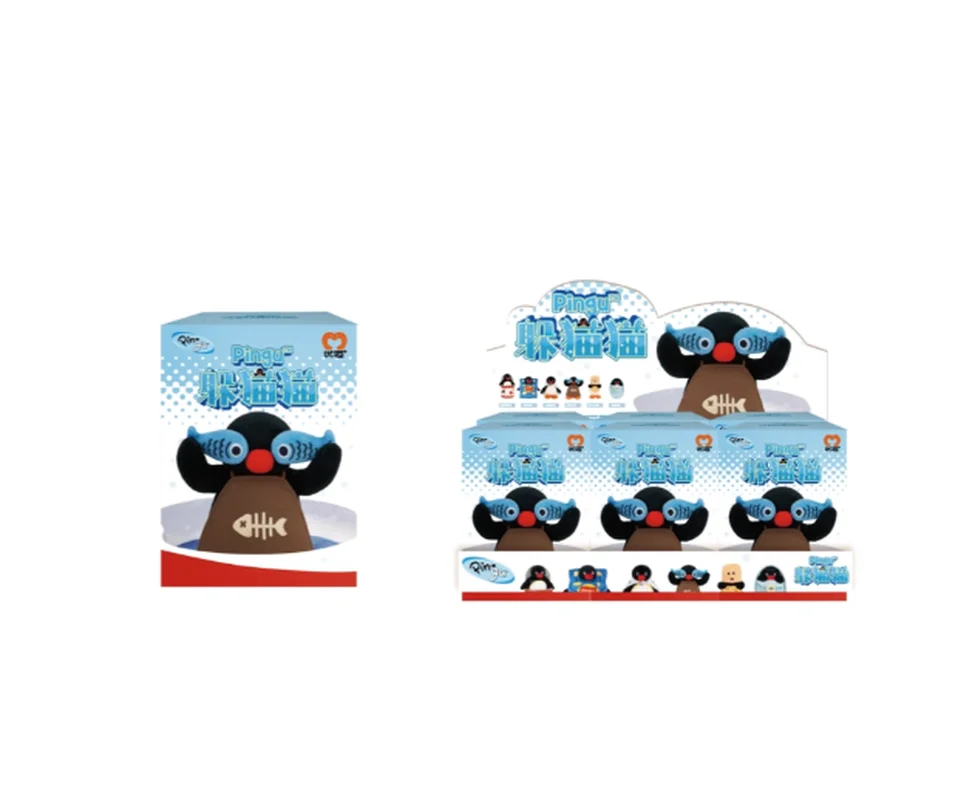 الرسمية في المخزون Pingu إخفاء وسعى القط سلسلة صندوق أعمى لعبة حقيبة لطيف قلادة لعبة الأجهزة الطرفية المشجعين هدية عيد ميلاد صندوق الغموض