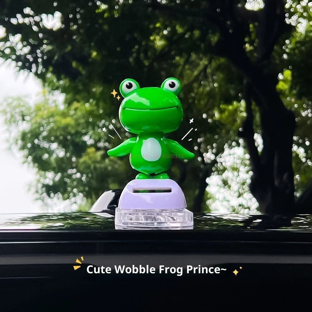 Tiktok رائجة البيع تعمل بالطاقة الشمسية المتذبذب الضفدع سيارة الديكور الداخلي لوحة القيادة زخرفة الحيوان سيارة لعبة لطيف دمية هدية