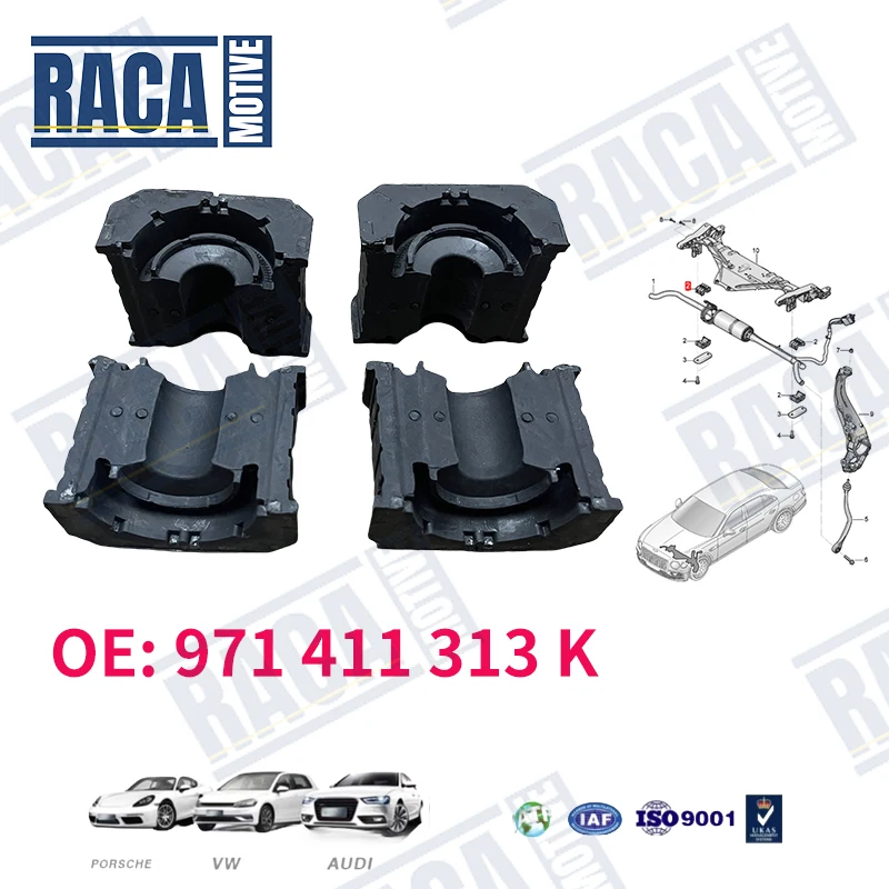 For Porsche Panamera 971 Taycan Front Suspension Stabilizer Anti-Sway Bar Bushing Kit 971411313K 971411313E 971411313G