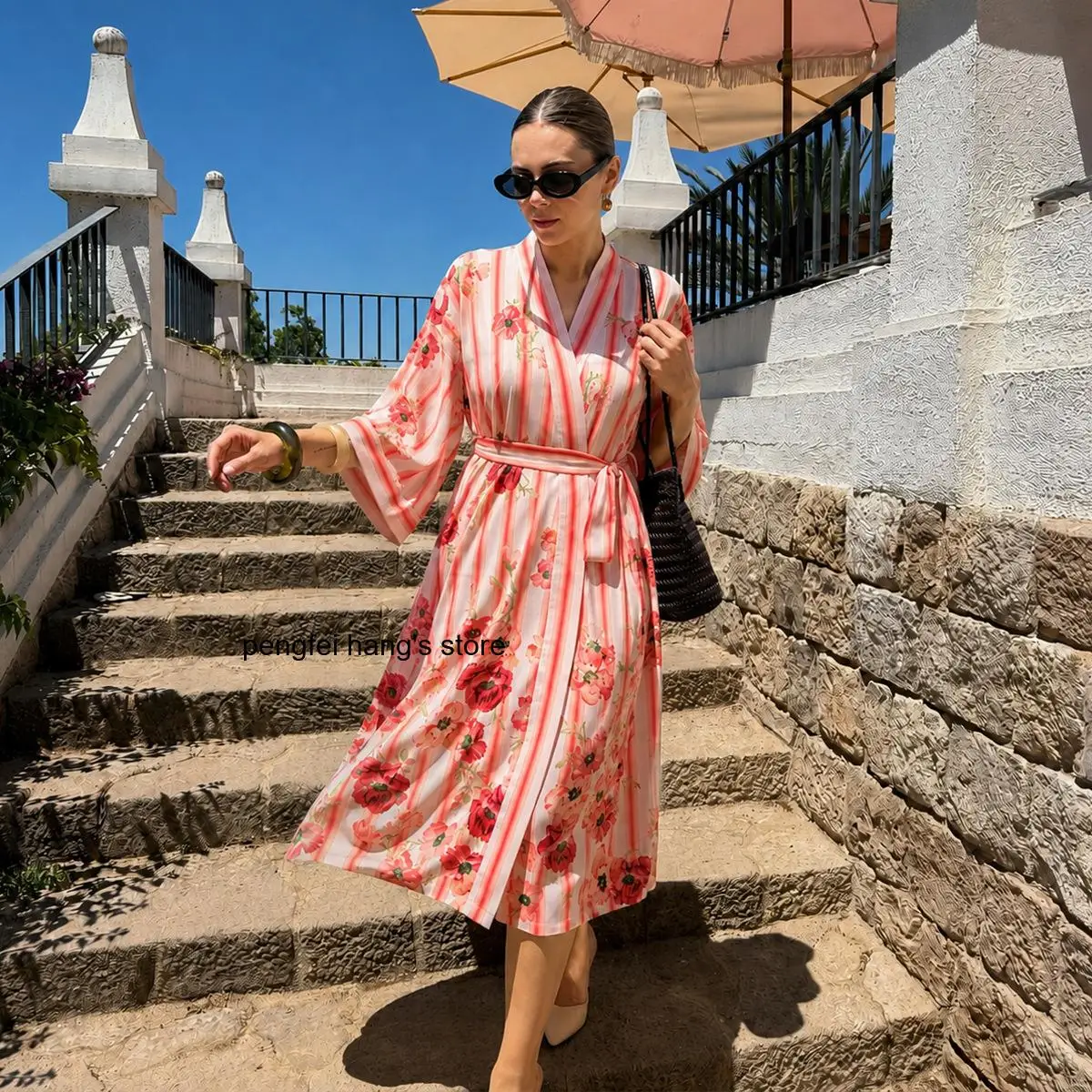 100% Lyocell Kimono Robe for Women New Floral Print Loose Fit Elegant Lightweight Breathable Casual Home Sleepwear