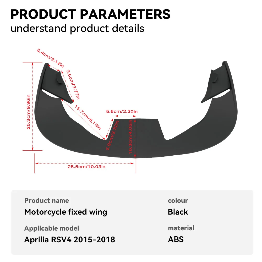 Motorcycle Front lip wings For Aprilia RSV4 2015-2018 Aerodynamic Carbon Fiber effect Downforce Fairing Racing Winglet Spoiler