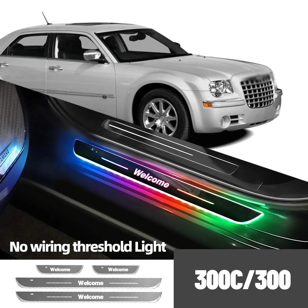 

For Chrysler 300C 300 2004-2014 2009 2010 2013 Car Door Sill Light Customized Logo LED Welcome Threshold Pedal Lamp Accessories