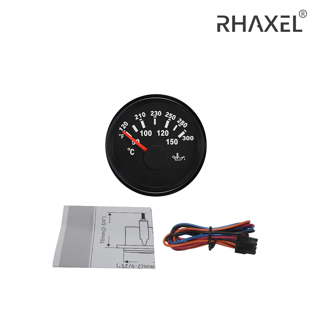 RHAIX-النفط مقياس درجة الحرارة متر ، الخلفية الحمراء ، سيارة ، دراجة نارية ، قارب ، يخت ، 52 مللي متر ، 9-32 فولت ، 50-150 ℃ #6