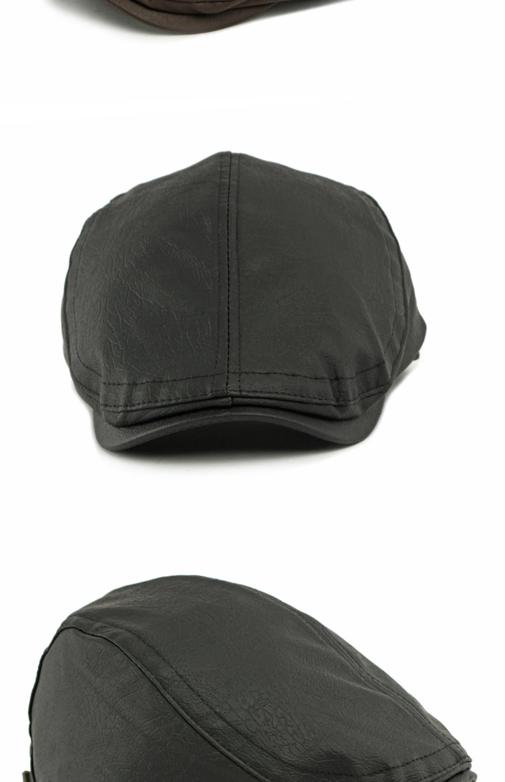 HT4867 Herren- und Damen-Baskenmütze, Vintage-Künstlermütze, Unisex, verstellbar, flache Mütze für Herbst und Winter, PU-Baskenmütze – Detail 12