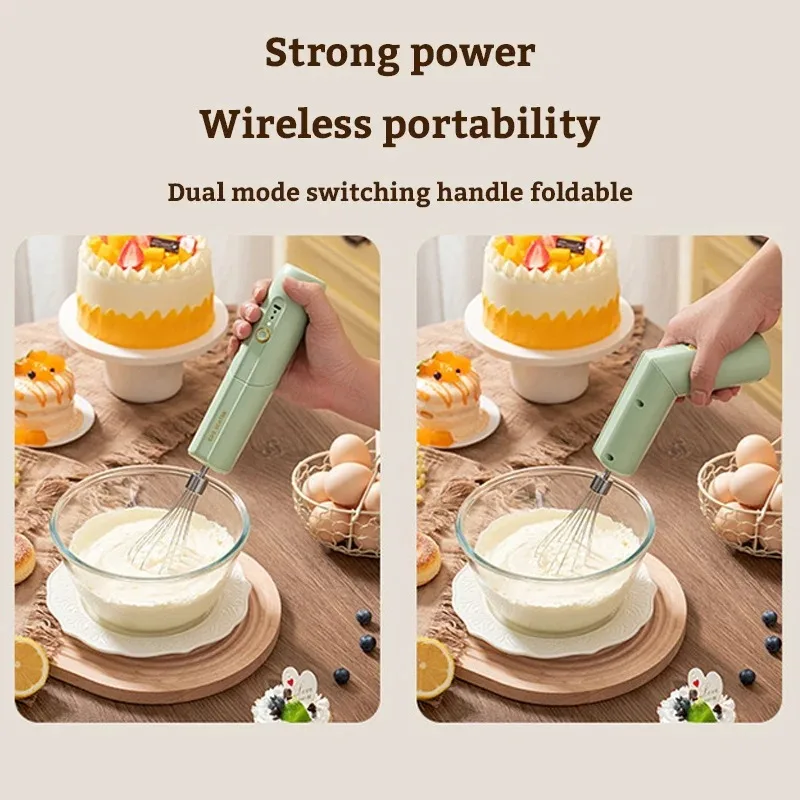 Portable Electric Food Mixer Folding Automatic Whisk Egg Beater Butter Cream Vertical Whipper Kitchen Cordless Hand Blender