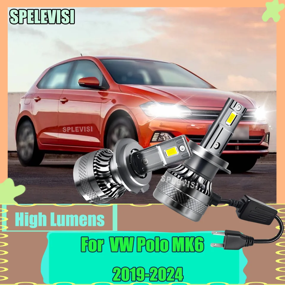 

2Pcs LED Headlamp 6000K White H7 Long Lifespan Waterproof Car Lights For VW Volkswagen VW Polo MK6 2019 2020 2021 2022 2023 2024