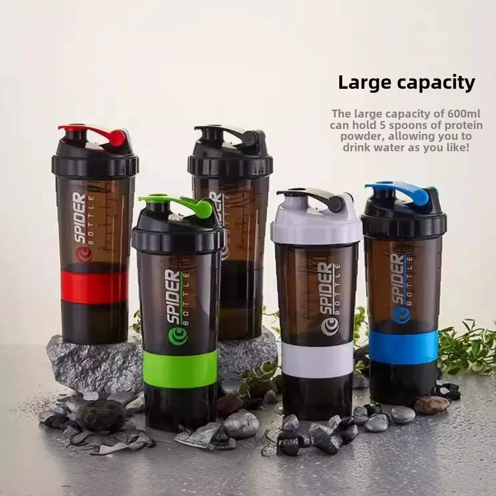 3 Layers Shaker Protein Bottle Powder Shake Cup Water Bottle Plastic Mixing Cup Body Building Exercise Bottle