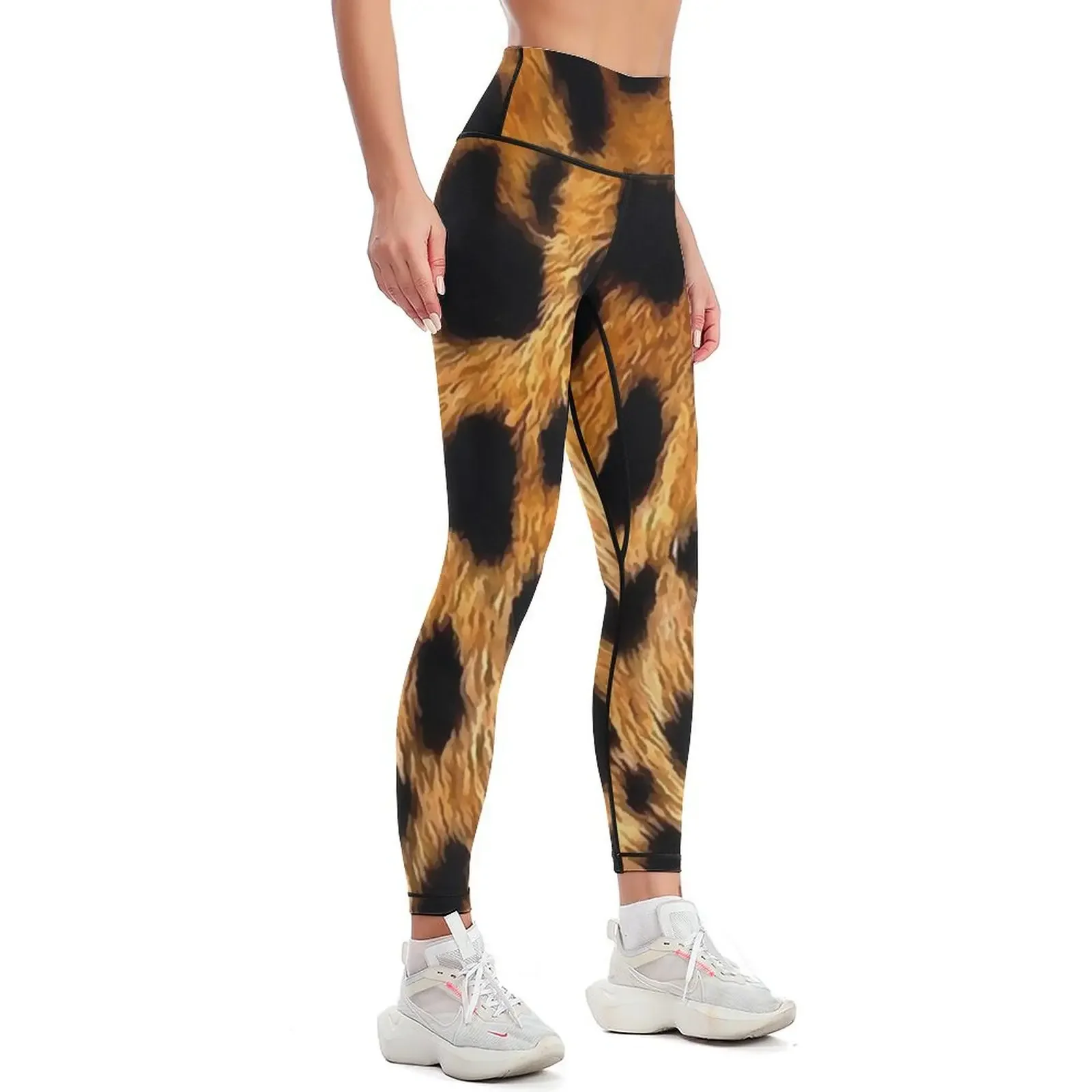Leopard Spots Acrylic Painting Leggings Leginsy push up Legging sport Tight fitting woman gym clothing Womens Leggings