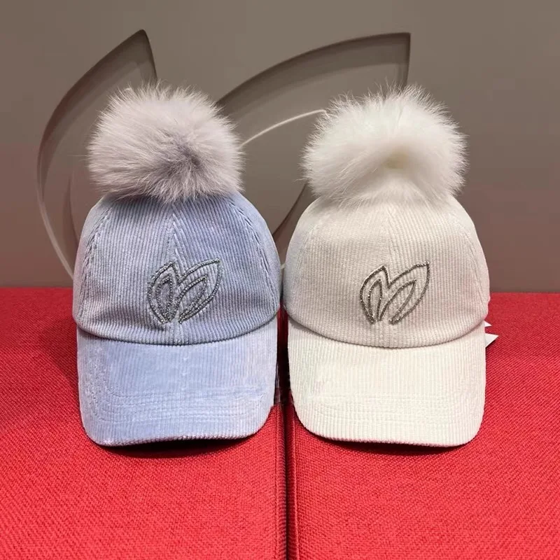 

Women‘s Winter Golf Hat - Bunny-Ear Design Baseball Cap with Plush Fleece Lining, Stylish & Warm for Fall/Winter