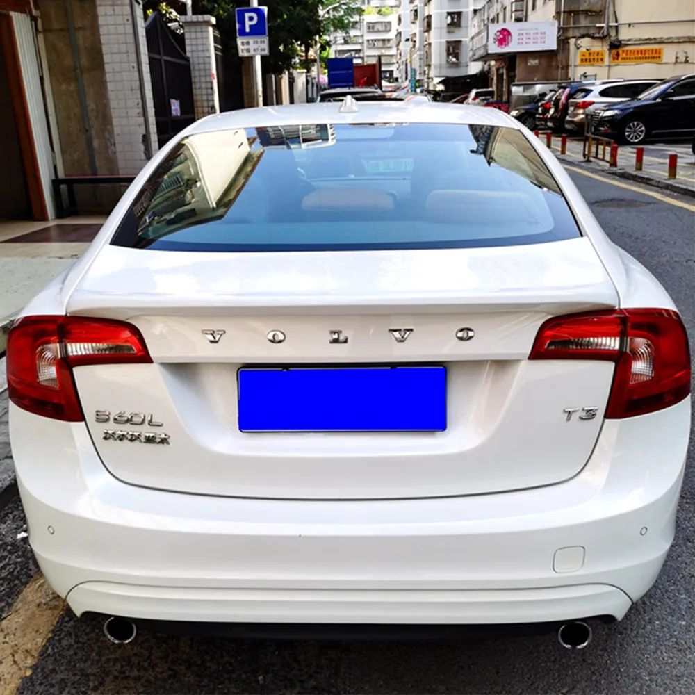 볼보 S60 4도어 2011-2019 바디킷 자동차 리어 트렁크 리드 부트 덕테일 립 블랙 카본 스포일러 윙 튜닝 액세서리 부품 썸네일 5