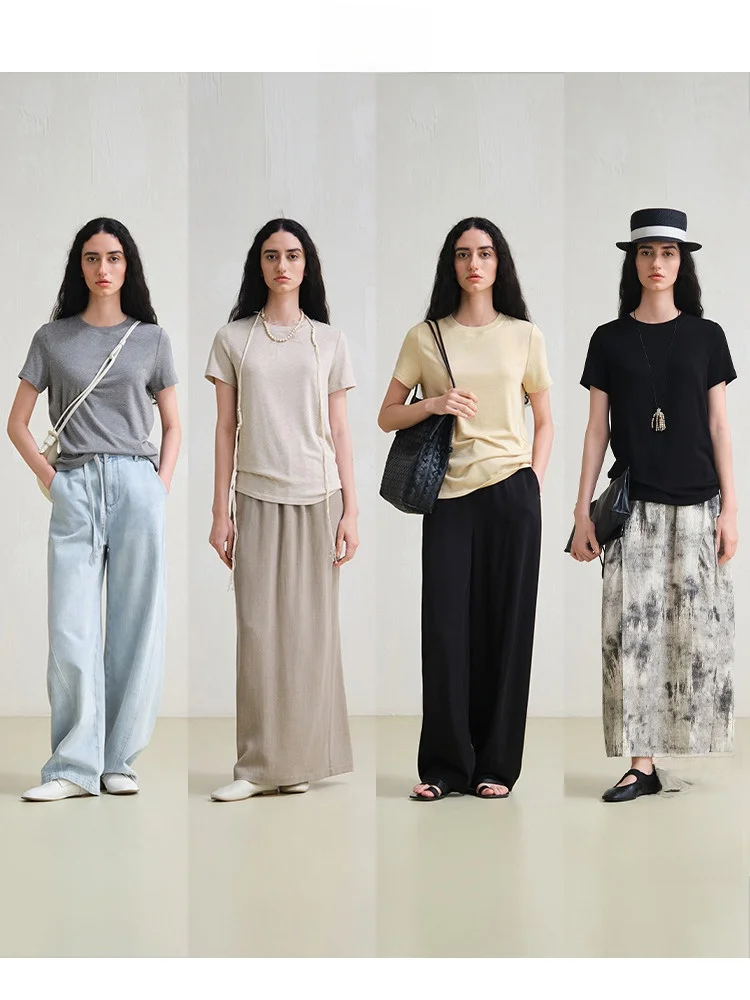 

Женская облегающая футболка Travel Original из шелковой шерсти с коротким рукавом, дышащая, впитывающая пот, для весеннего сезона