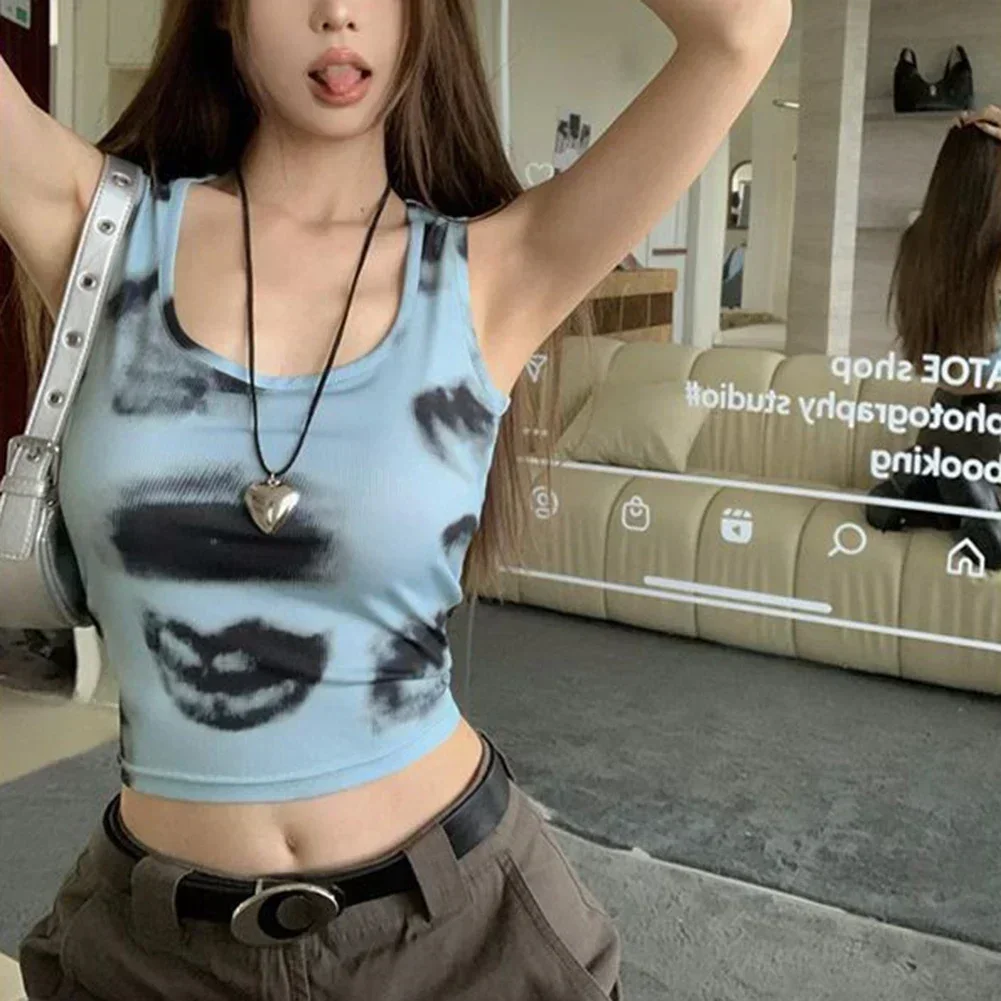 

Новинка 2025, стильный летний жилет с принтом тай-дай, полиэфирная ткань, обычная длина одежды, легкая эластичность, дизайн с узором тай-дай