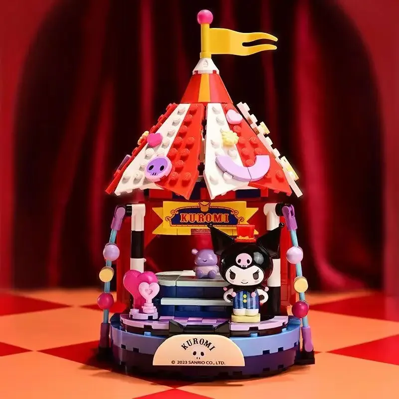 Keeppley sanrio pochacco magická cirkus stavba bloků kuromi hellokitty anime povaha scéna kreativní ozdoba děti hraček dar