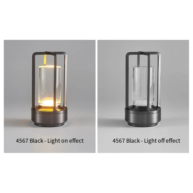 ABKJ-LED Table Lamp Rechargeable Night Light Bedroom Eye Protection Advanced Sense Bedside Lamp Portable Camping Lamp