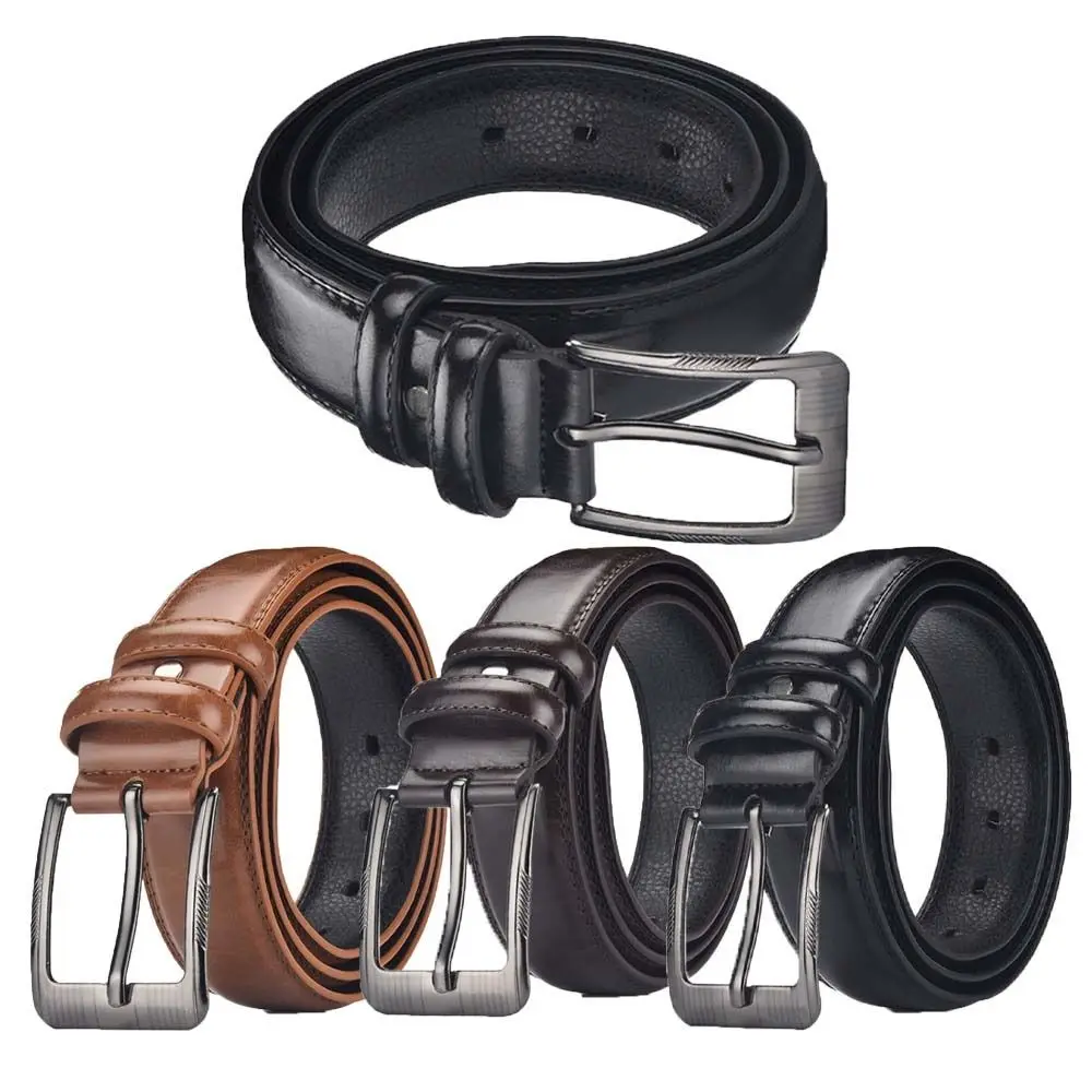 

Soft Retro Men's Business Belt Adjustable Jeans Girdle Leather Belt Men Accessories Pants Metal Buckle Belt Office