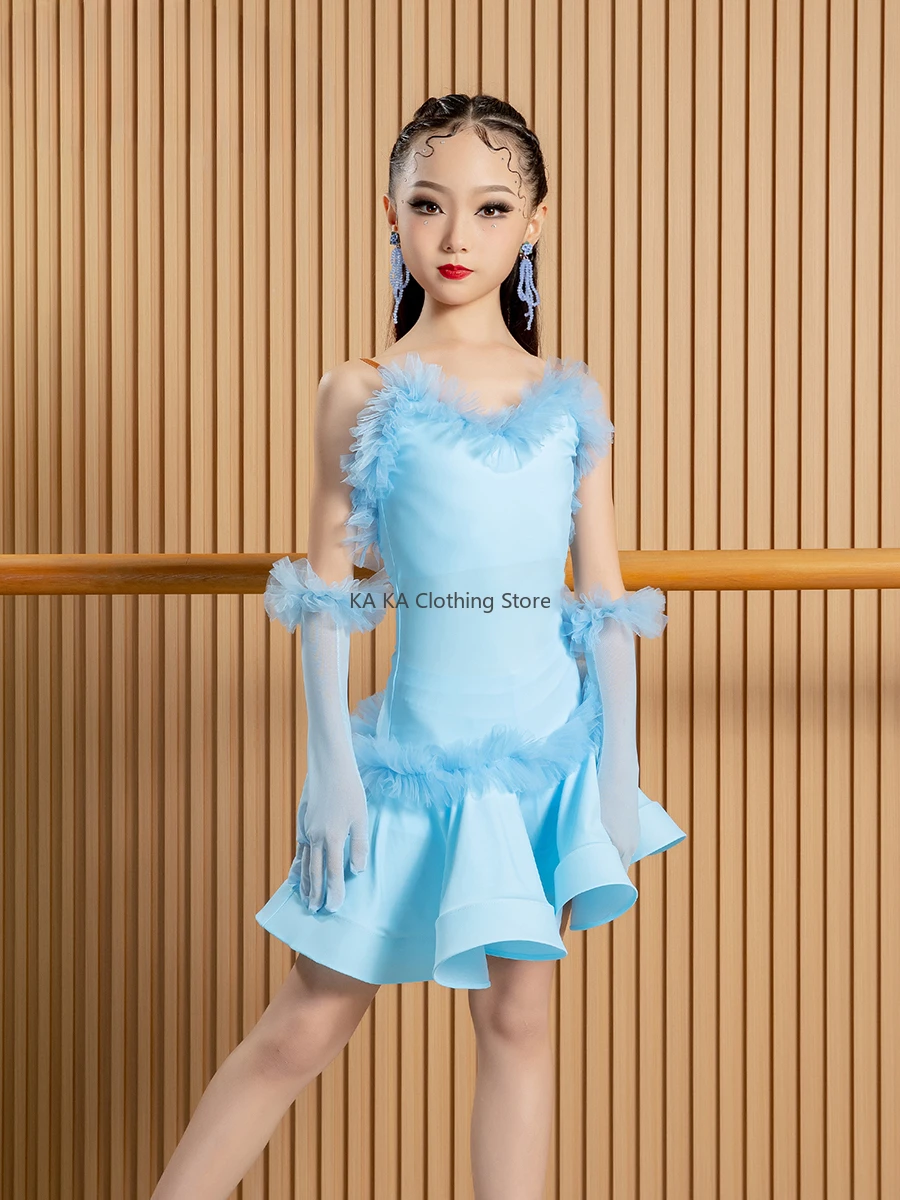 Tango Rumba Latin Dance Dress Girls Competition Ballroom Dance Dresses Children Performance Suit Samba Dance Clothes for Girls