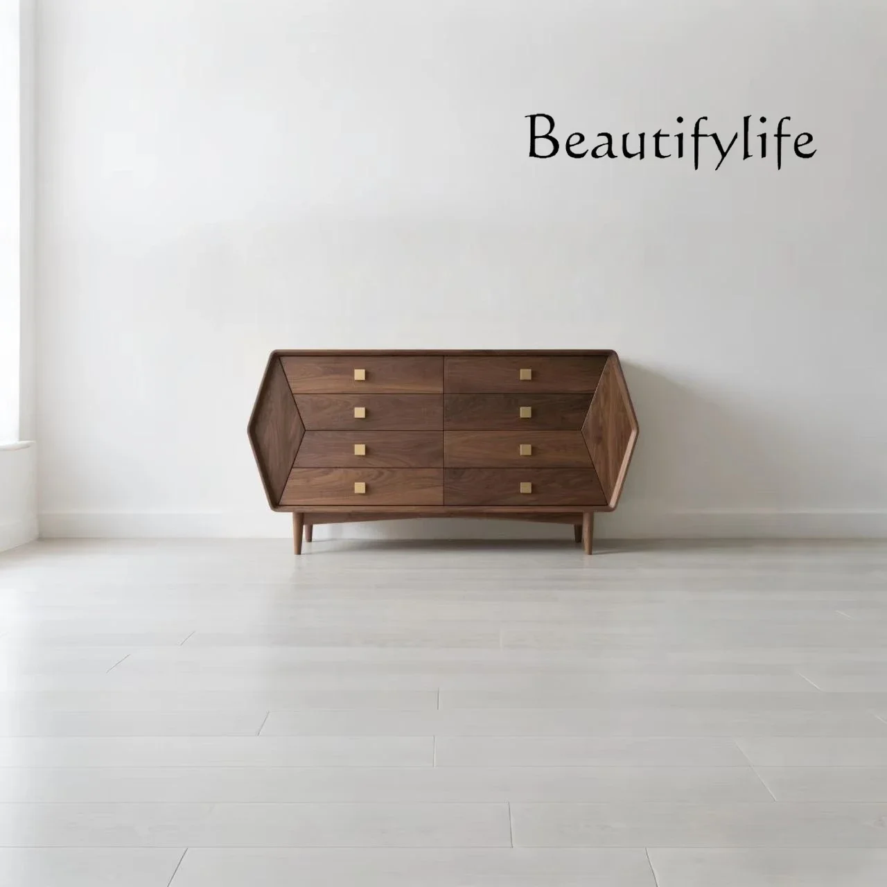 BJ Nordic Modern Solid Wood Eight-bucket Cabinet Storage Side Cabinet Living Room Bedroom Storage Drawer Storage Cabinet