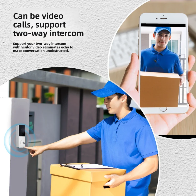 Tuya Smart WiFi Video Doorbell Camera - 2-Way Audio Intercom|     Wireless|     Night Vision|     Home Security Doorbell