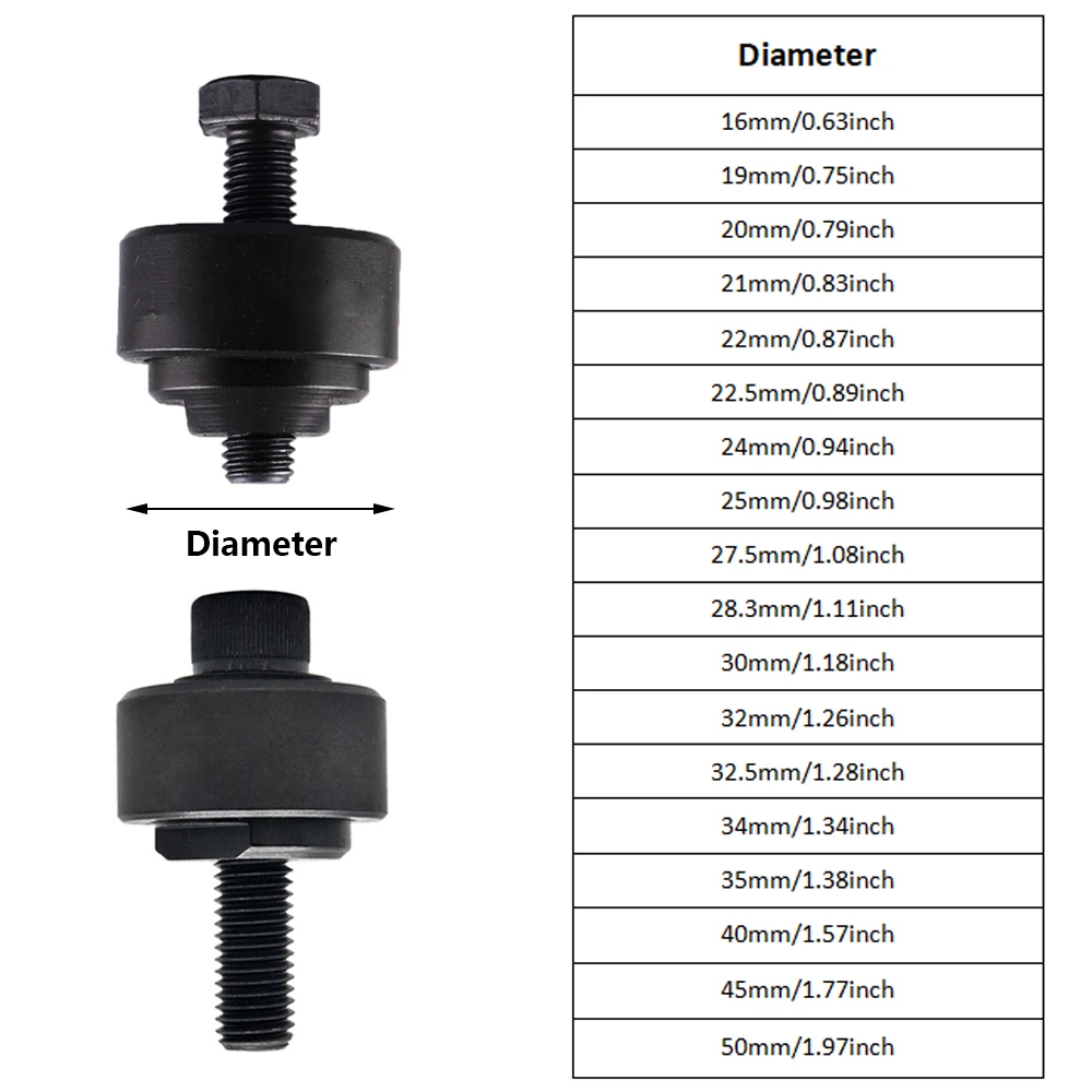 Hole Punch Hexagon Socket Outer Hexagon Bearing Steel Sheet Metal 16mm-50mm Hole Opener Woodworking Punch Cutting Tools 36 Sizes