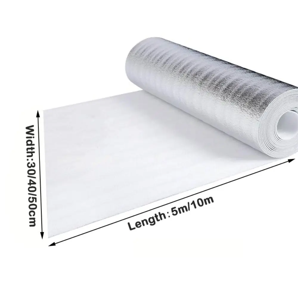 5m/10m Wandisolierungsfolie Aluminiumfolie Sonnenschutz-Reflektorfolie Verdickte Wasserdichte Wandschutzmatte