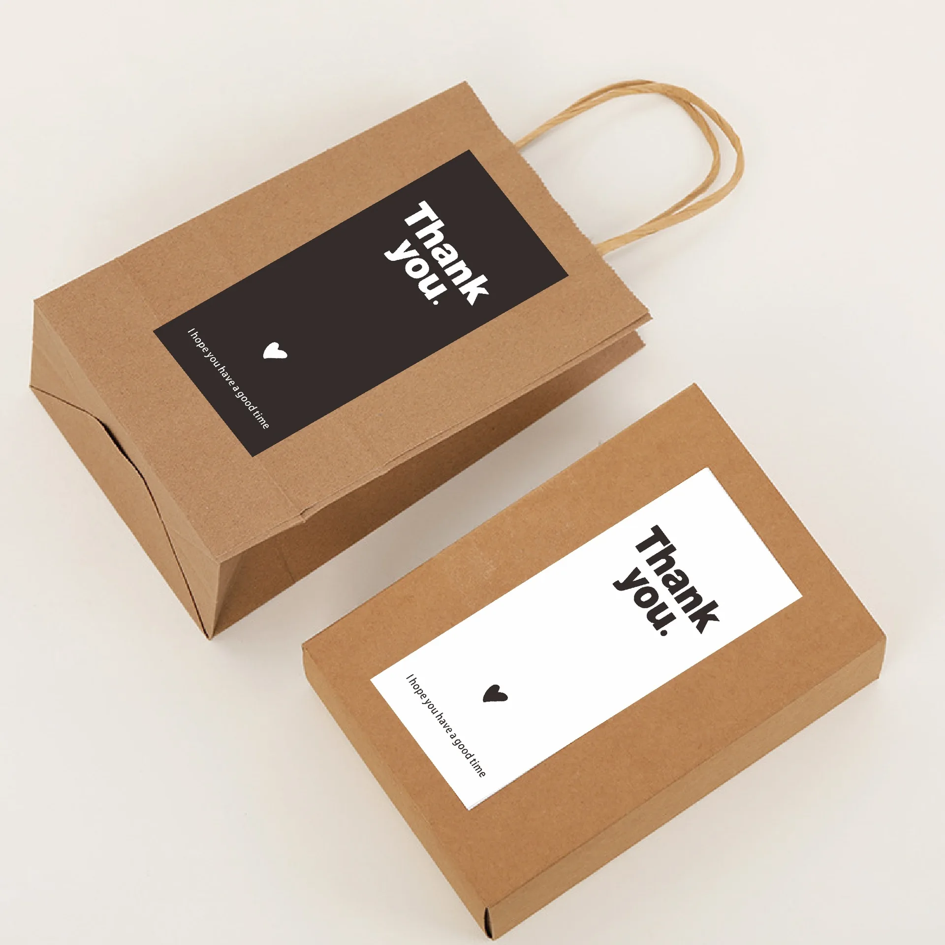 

150Pcs Simple Black White Rectangle Thank You Seal Sticker Gift Stickers for Homemade Packaging Decoration Label 8.5*4cm Roll