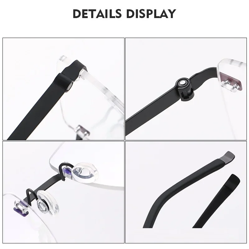 Ollymurs Rimless Eyeglasses Men Optical Myopia Hyperopia Prescription Glasses High-quality Brand Designer Pure Titanium Eyewear - view 5