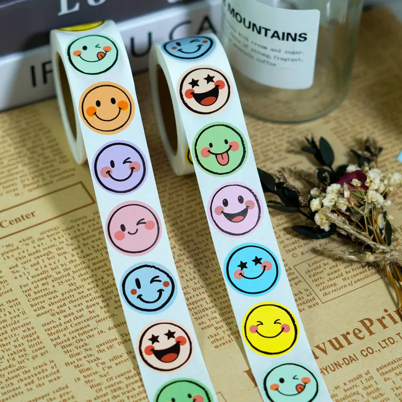 500pcs Cute Colorful Face Stickers Anime DIY Sealing Sticker Facial Expression Changing Stickers Suitable for Diary Scrapbooking