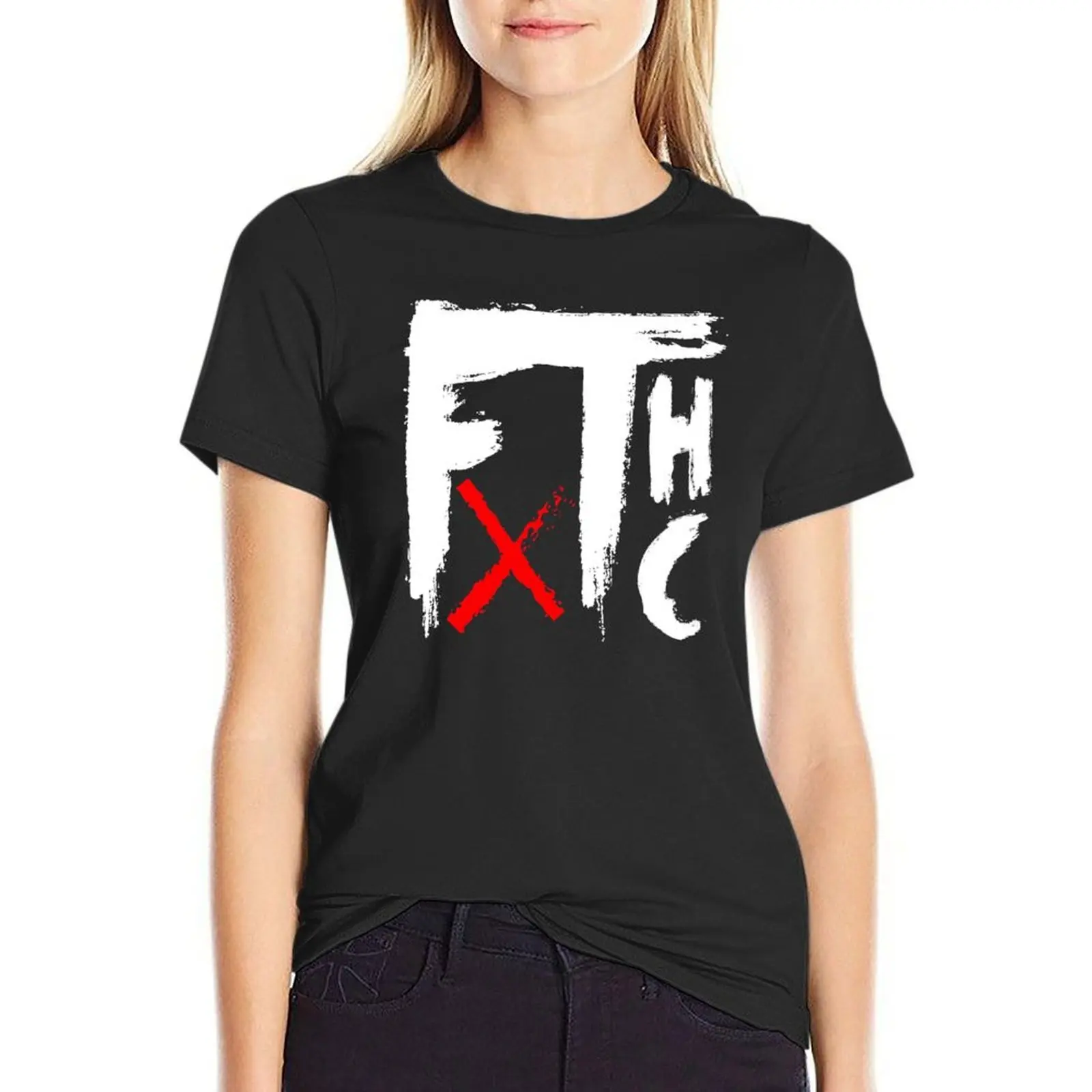 

text logo T-Shirt new edition vintage animal print shirt for girls plain t shirts for Women