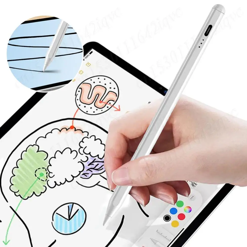 For Apple Pencil Stylus Pen for iPad 2018-2024 Tilt Sensitivity Tablet Touch Pen Palm Rejection Touch Pencil for iPad Mini 5/6th