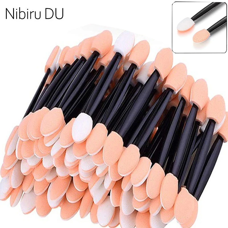 50/10pcs Nail Powder Brushes Sponge Double-head Mini Sponge Sticks Nails Art Mirror Chrome Pigment Applicator Makeup Tools