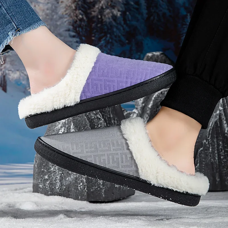 Women Slippers Soft Home Cotton Slippers Winter Indoor Light Comfort Floor Shoes Couple Silence Slides Bedroom House Slippers