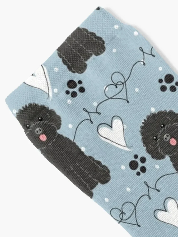 LOVE Black Toy Poodle calcetines para hombres y mujeres, zapatos de hockey, regalos de invierno, venta al por mayor