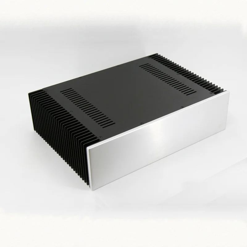 Châssis d'amplificateur de puissance tout aluminium avec dissipateurs de chaleur des deux côtés, boîtier d'amplificateur audio bricolage, coque, 430x120x310mm