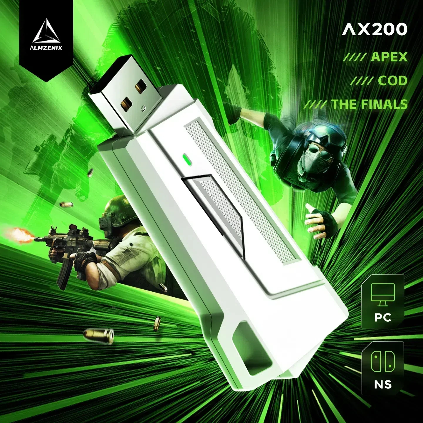 

Aimzenix Ax200 PC Gaming K&M Конвертер/адаптер/настройка приложения, частота отчетов 1000 Гц