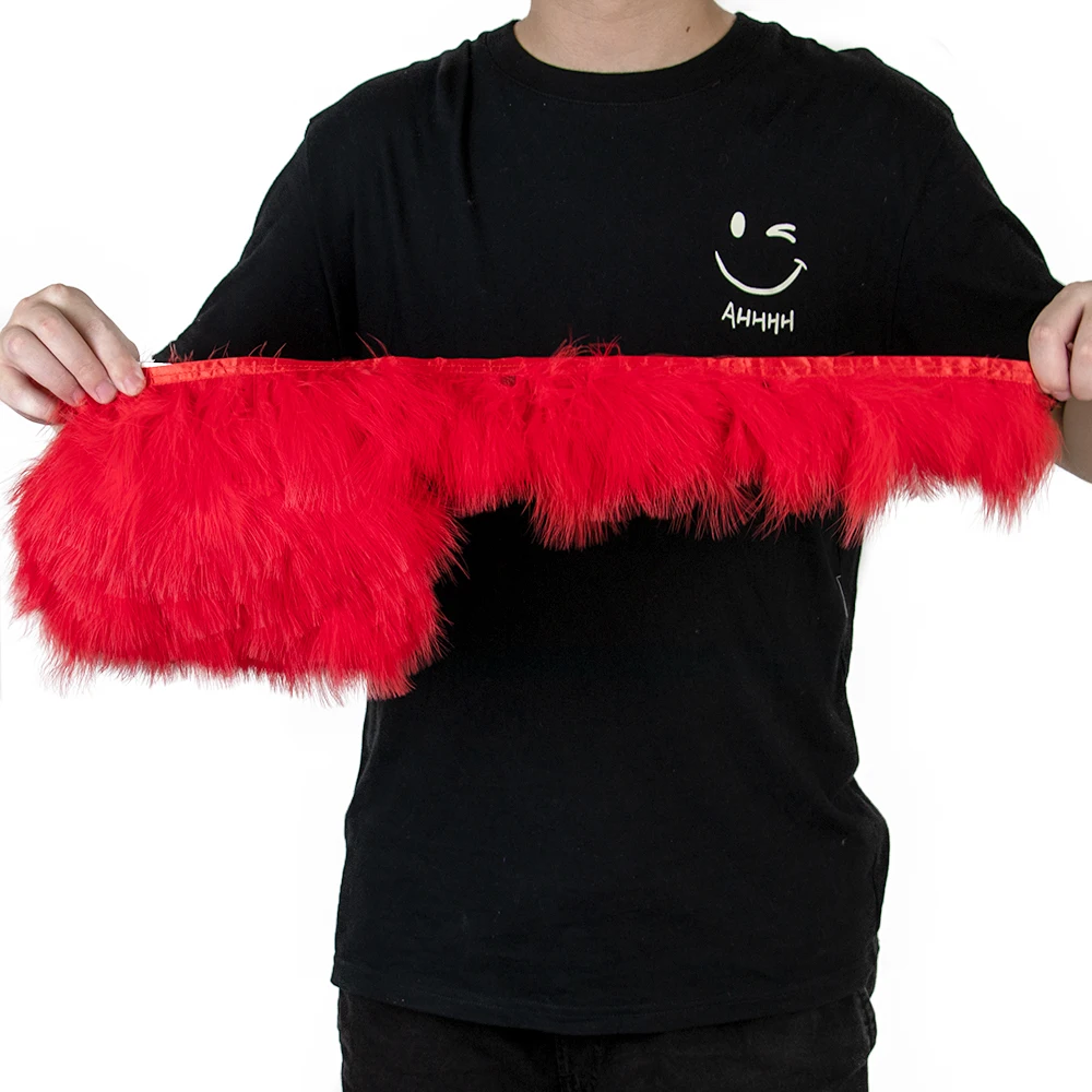 1 Meter Dyed Colorful Marabou Feathers Trim Fringe 8-10cm Soft Turkey Plumes Ribbon for Party Sewing Clothing Decoration Crafts