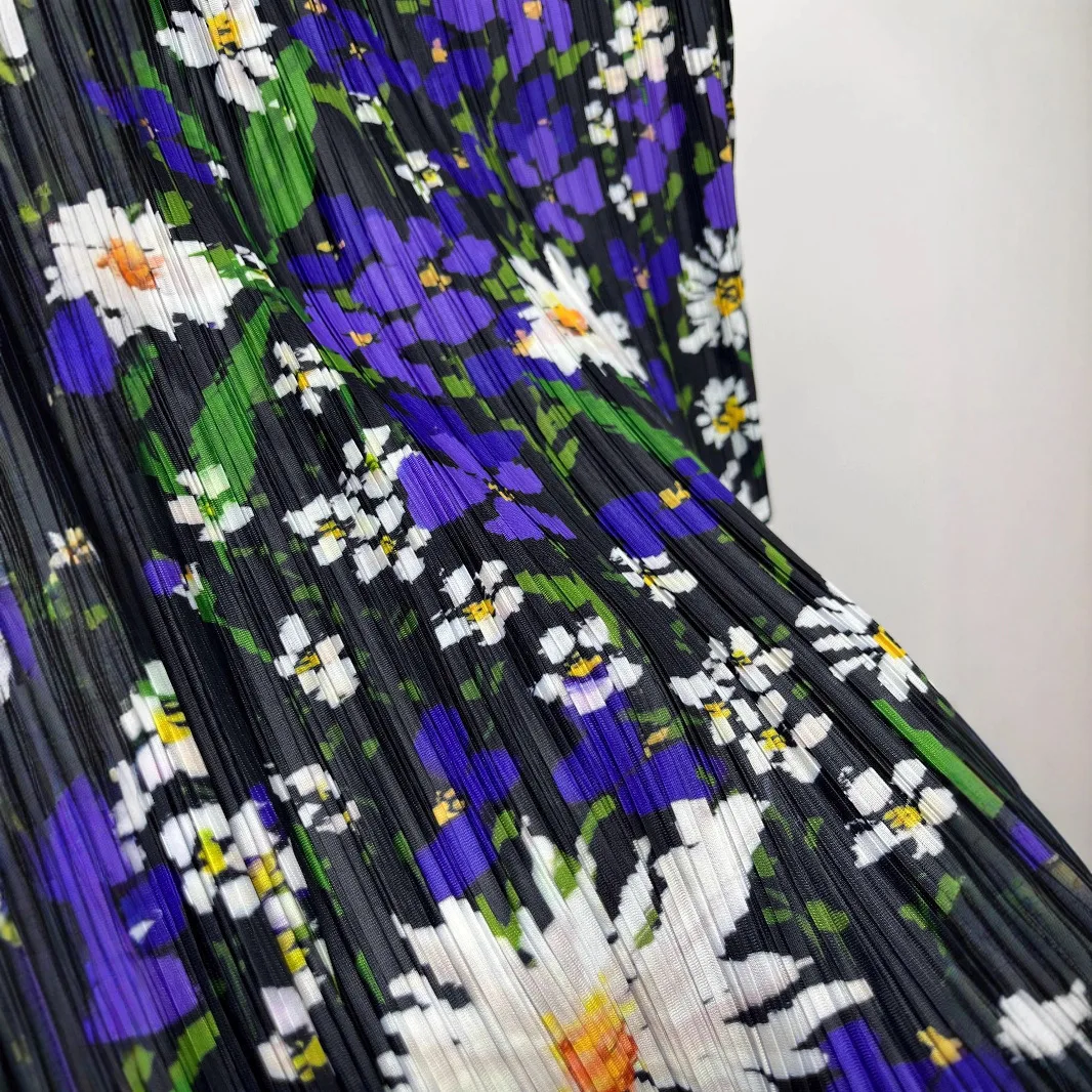 Miyake-falda plisada con cintura elástica para mujer, falda holgada cómoda, informal, a la moda, novedad de verano 2025, diseño de cien