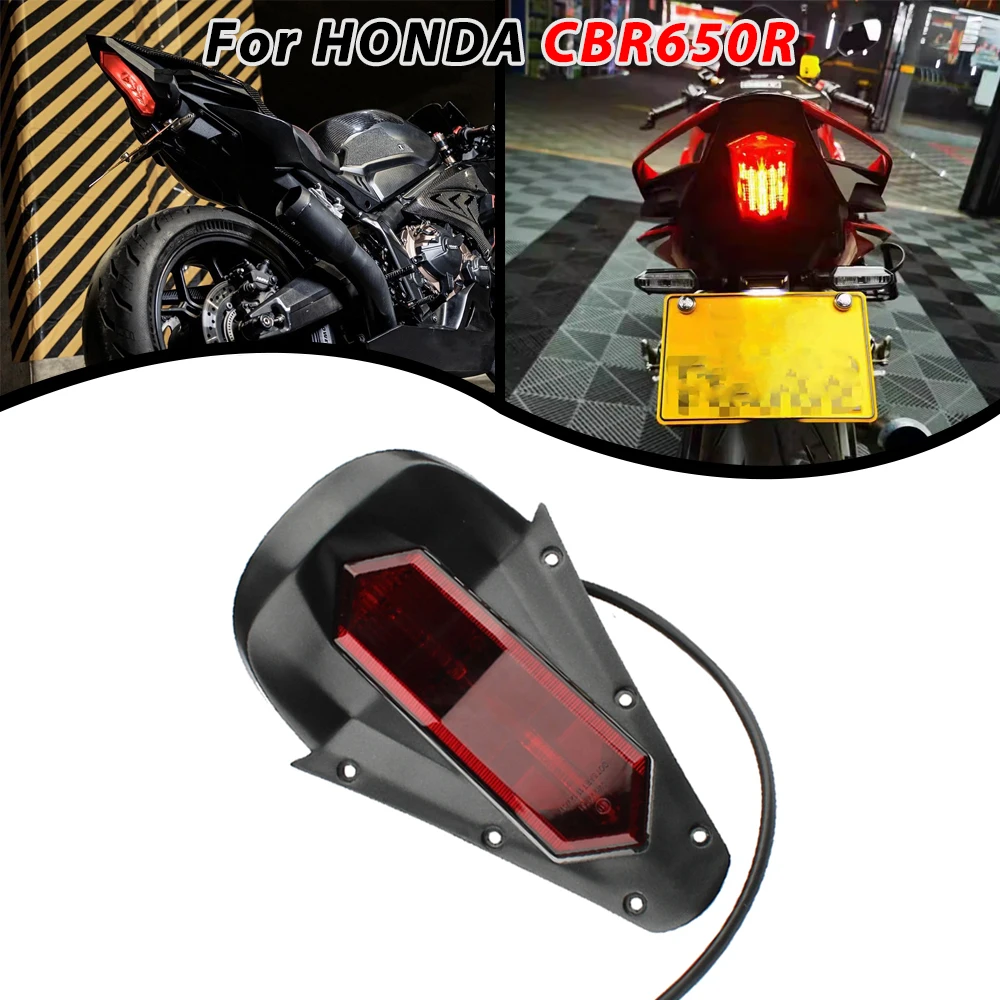 For Honda CBR650R 2019-2023 Motorcycle Modified Hump Upgrade Tail Lamp LED Rear Brake Lamp Tail Wing Running Lamp Accessories