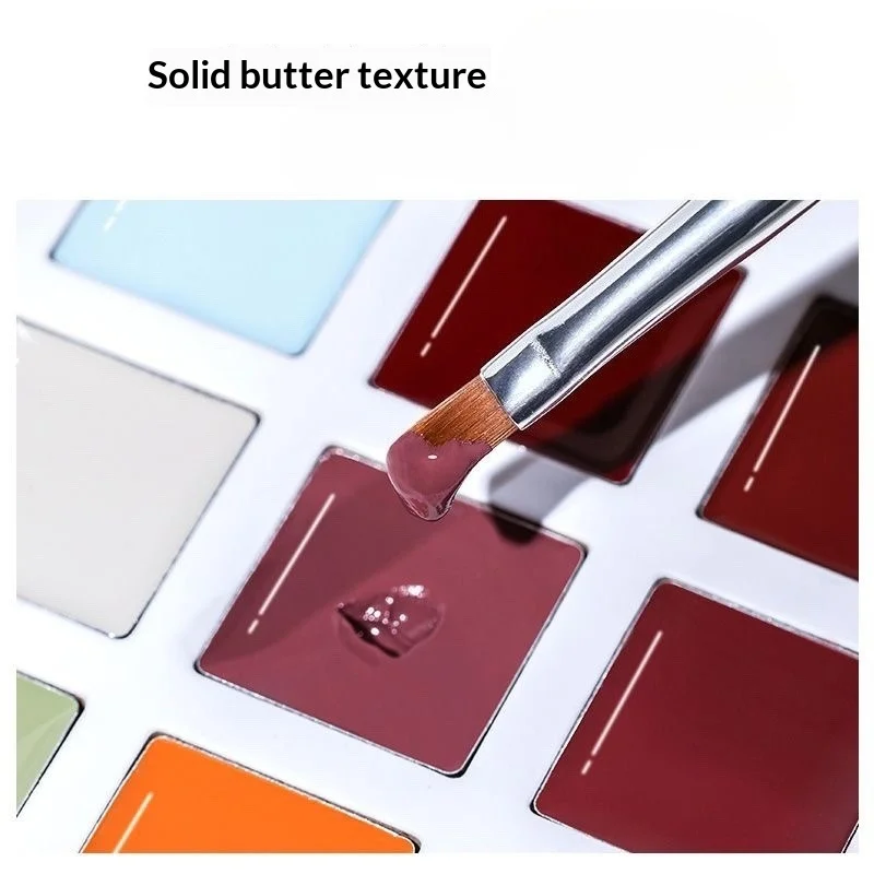 Esmalte de uñas en Gel con crema sólida de 24 colores, paleta de estilo de sombra de ojos de Color de zona azul de estilo japonés con bolígrafo de fototerapia de uñas