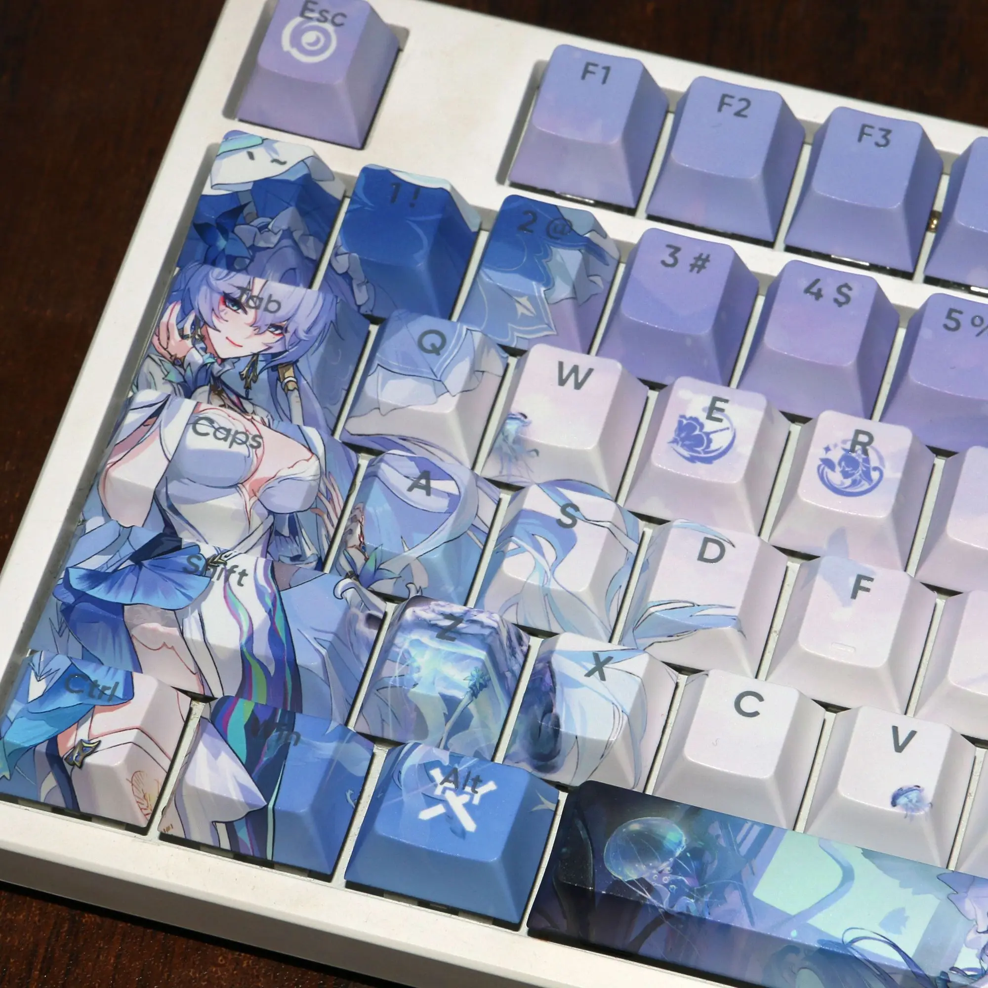 Wuthering Waves Keycaps 120 Keys Cantarella Keycaps PBT Key DYE Sublimation Cherry MX Axis Switch Keycap Mechanical Keyboard