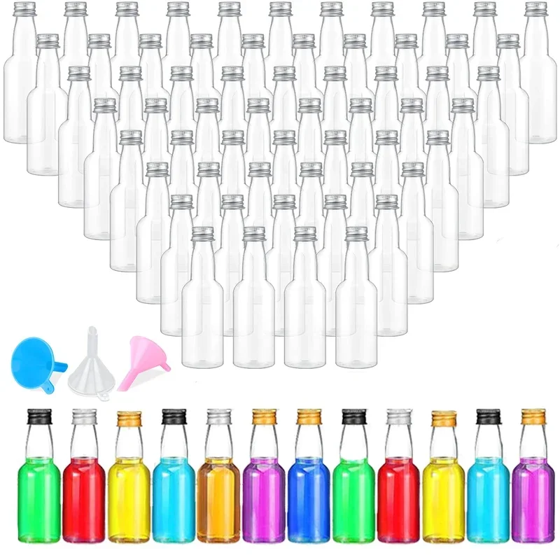 50Pcs 30-150ML Reusable Portable Plastic Mini Juice Bottles For Wine Juice Beverage Oil Seasoning Liquor Bottle Drink Containers