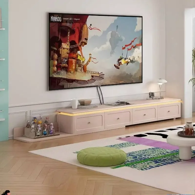Classic Fashionable Walnut Tv Cabinet Spacious Rustic Polished Functional Tv Cabinet Meuble Television Living Room Furniture